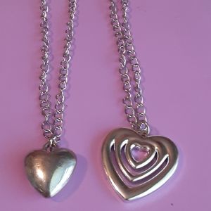 Two heart necklaces